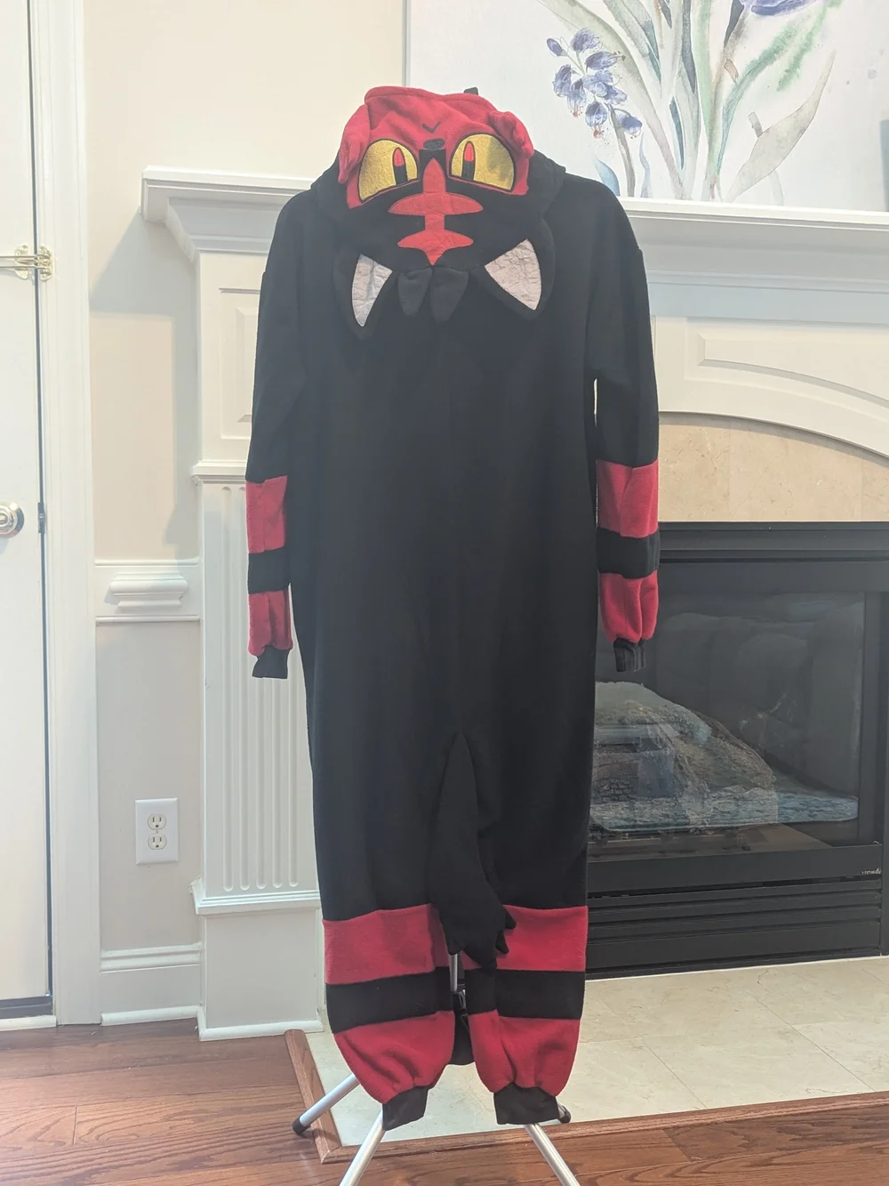 Kids or Small Adult Black and Red LITTEN Onesie Costume